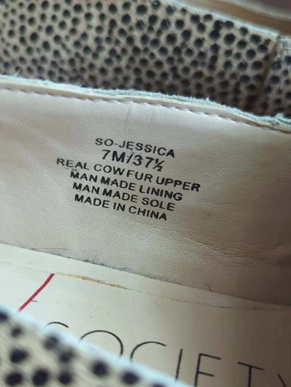 Sole Society Jessica Loafers Real Cow Fur Upper size‎ 7